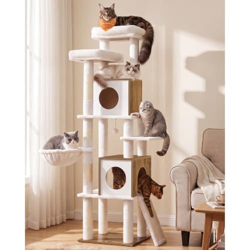Feandrea Arbre à Chat XL, 6 Niveaux, avec Niches et Griffoir