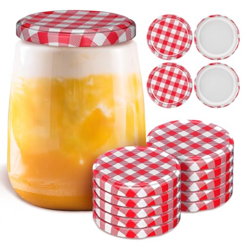 UPKOCH Lot de 40 couvercles de bocaux à confiture à carreaux