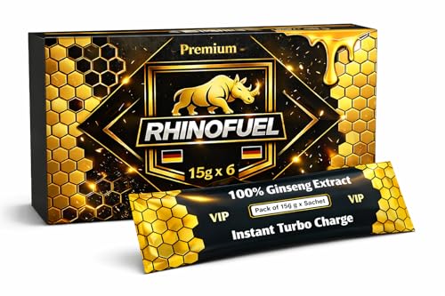 Premium RHINOFUEL Miel - Avec Ginseng, Gelée Royale & Vitami