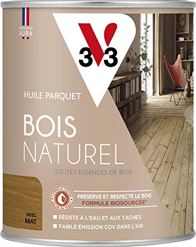 V33 Huile parquet bois naturel, Miel Mat 0,75L