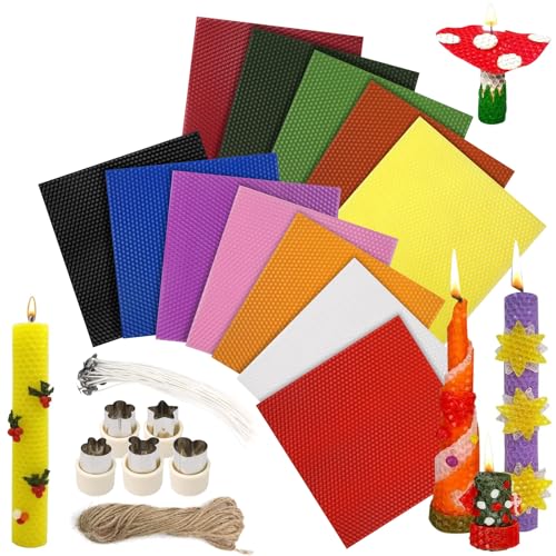 Teokantz Plaques de cire dabeille pour bougies avec mèche, 1