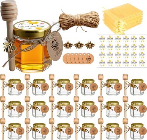 Petits Pots, Mini pots à miel, aux invités mariage, Lot de 2