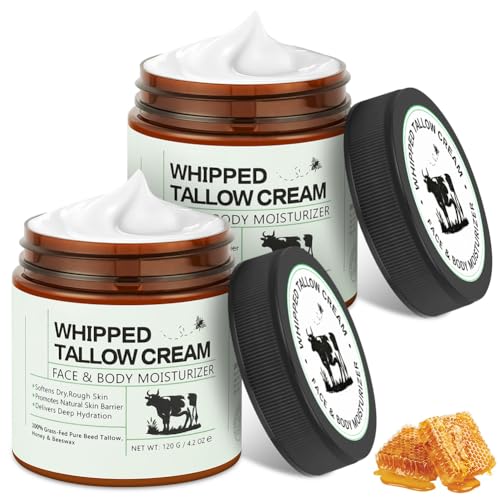 BUTBU 2Pcs Beef Tallow for Skin, 240g Suif de Boeuf, Baume a