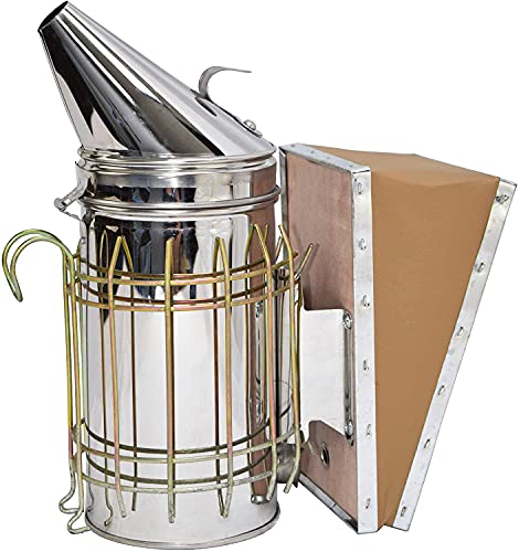 Enfumoir pour ruche en acier inoxydable avec bouclier thermi
