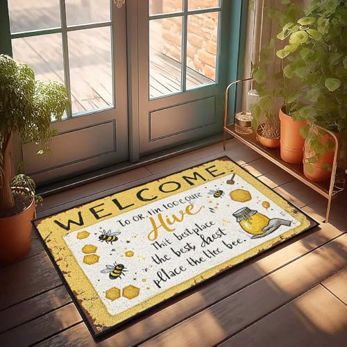 CTDF Tapis de bienvenue pour salle de classe, motif abeille 