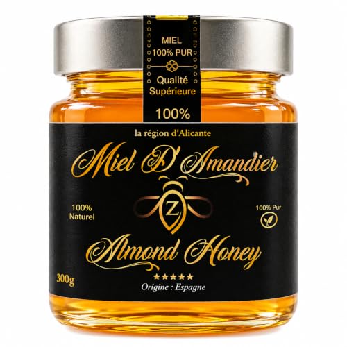 Miel d'Amandier du Maroc - 300 g | 100% Naturel et Brut | Mi