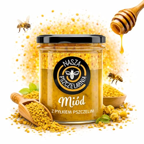 Miel au Pollen d'Abeilles 420 g - Honey de Fleurs Crémeux Pr