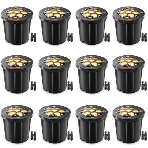 HIBOITEC Lot de 12 Projecteurs Enfouis Terrasse 12W Basse Te