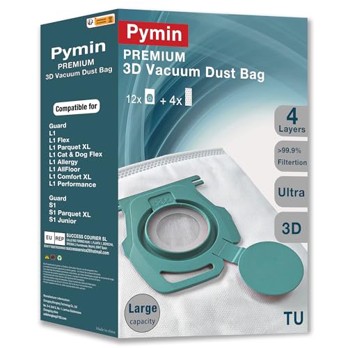 Pymin Lot de 12 sacs daspirateur pour Miele TU Guard L1 / Gu