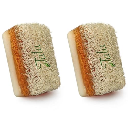 TALA - Lot de 2 savons au lait dânesse et au miel avec luffa