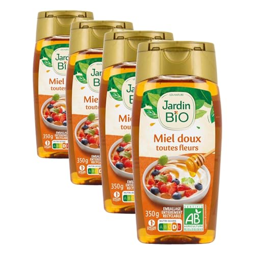 Jardin BiO étic - Miel Doux Toutes Fleurs 350 g (Lot de 4)