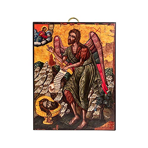 Saint Jean-Baptiste Icône du 18ème Siècle (13,8 x 18 cm)
