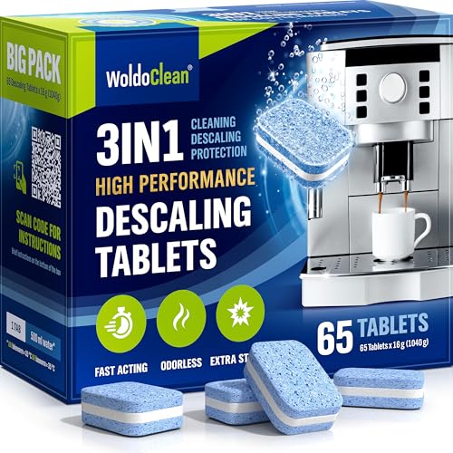WoldoClean Lot de 65 tablettes de détartrage 3 en 1 pour mac