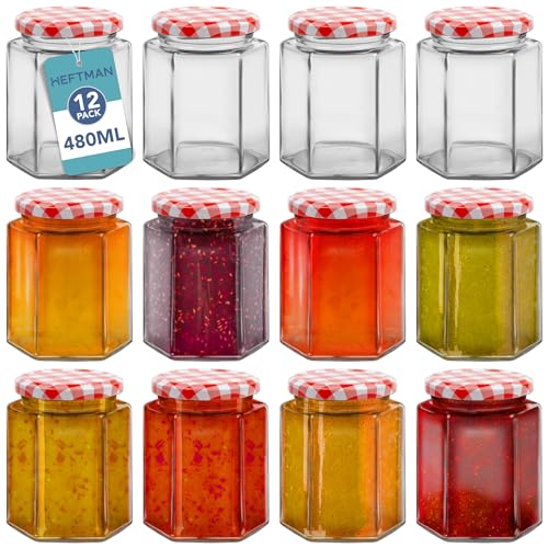 HEFTMAN Lot de 12 petits bocaux hermétiques en verre avec co