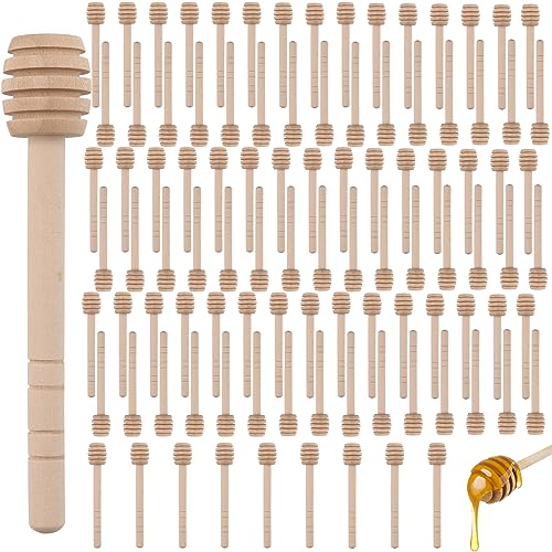 DAKFOOK Lot de 100 bâtonnets de miel en bois de 15,2 cm, min