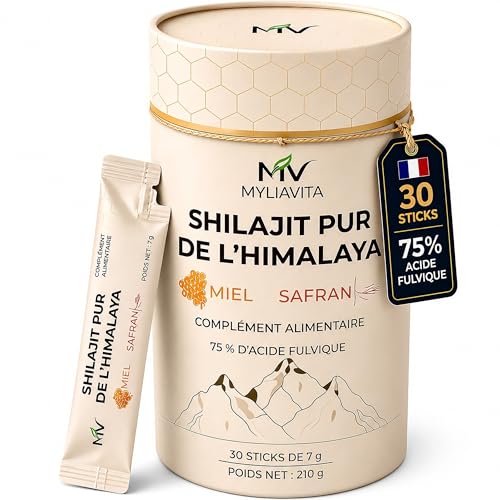 MYLIAVITA Shilajit Pure Himalaya au Miel & Safran | Résine d