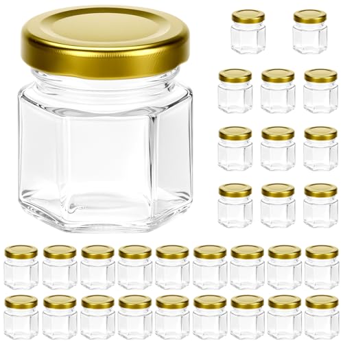 QWORK® Lot de 30 mini pots hexagonaux, 45 ml, mini pots à mi