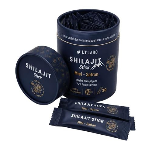 Shilajit Sticks Miel Safran - Résine Shilajit Pure 75% Acide