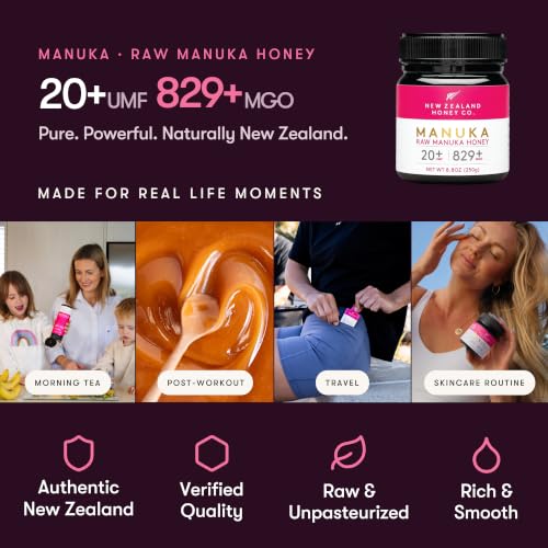 Miel de Manuka MGO 829+ UMF 20+, testé en laboratoire, brut,