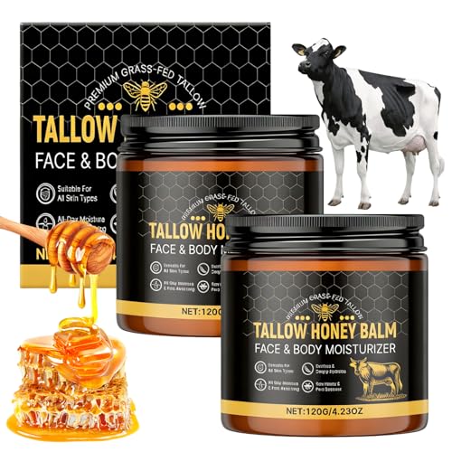 Lot de 2 crèmes au bœuf Tallow Balm au miel naturel et au su