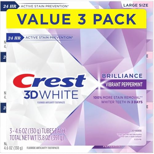 Crest Toothpaste 3D White Brilliance Vibrant Peppermint, 4.1