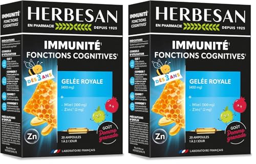 HERBESAN®- GELEE ROYALE 400MG, MIEL et ZINC- Défenses immuni