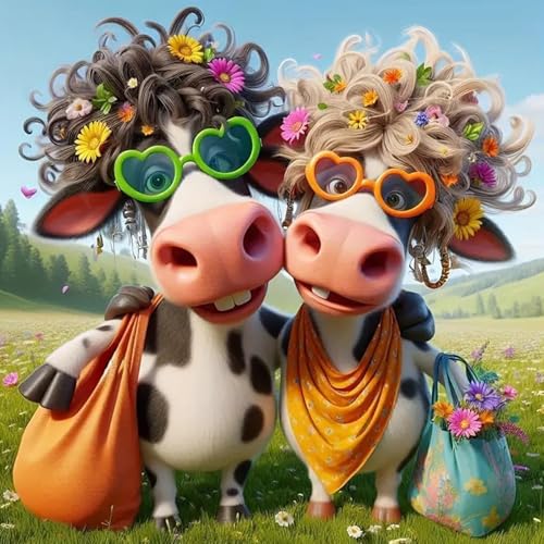 Jawecci Vache Diamond Painting pour Adulte, Complet Peinture