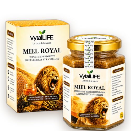 VytalLIFE Miel à la Gelée Royale, Ginseng & Maca - Miel Aphr