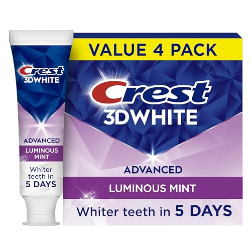 Crest 3D White Luminous Mint Teeth Whitening Toothpaste, 3.7
