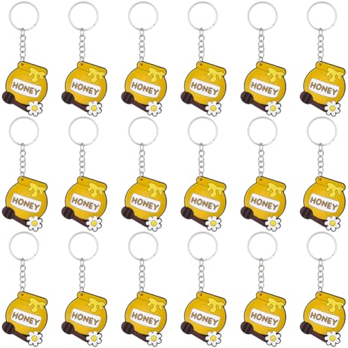 BEAMARKER 20 pièces miel porte-clés charms en vrac miel pot