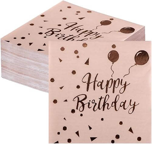 Lot de 60 serviettes roses pour anniversaire, Saint-Valentin